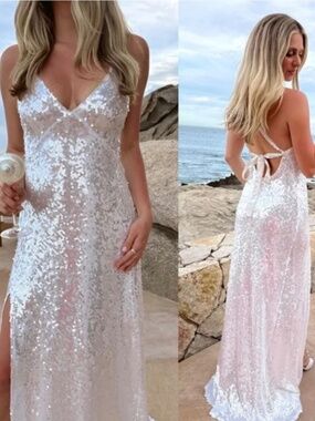NWT SHOW ME YOUR MUMU SEQUIN ANDERSON MAXI DRESS XS